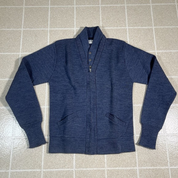 The Unbranded Brand Sweaters - Vintage 1970s 100% Virgin Wool Union Made Made In USA Zip Up Sweater Size Large
